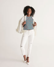 Load image into Gallery viewer, Coral & Teal Tribal Lines Women's Cropped Tank