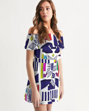 Load image into Gallery viewer, 3D Jeweled Flag Women's Off-Shoulder Dress