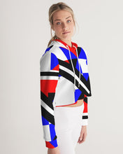 Load image into Gallery viewer, 80s Diamond half Women's Cropped Hoodie