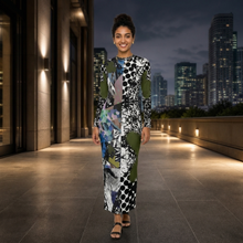 Load image into Gallery viewer, All-Over Print Women's Hip Dress With Black Zipper
