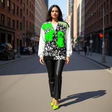 Load image into Gallery viewer, All-Over Print Unisex V-neck Knitted Fleece Cardigan With Button Closure

