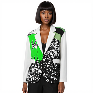 All-Over Print Men's Casual Flat Lapel Collar Blazer | 245GSM Cotton
