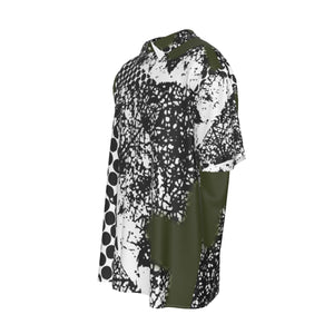 All-Over Print Men's Imitation Silk Short-Sleeved Shirt
