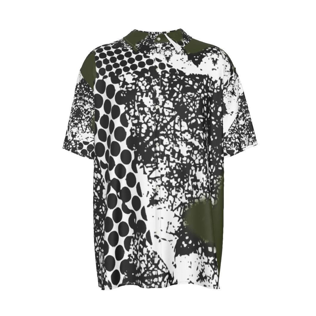 All-Over Print Men's Imitation Silk Short-Sleeved Shirt