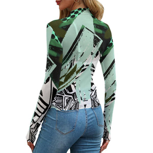 All-Over Print Women's Mesh Blouse