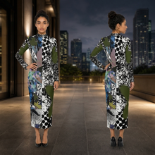 Load image into Gallery viewer, All-Over Print Women's Hip Dress With Black Zipper
