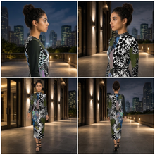 Load image into Gallery viewer, All-Over Print Women's Hip Dress With Black Zipper
