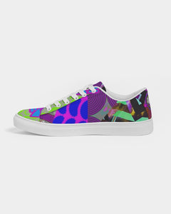 PURPLE-ATED FUNKARA Women's Faux-Leather Sneaker