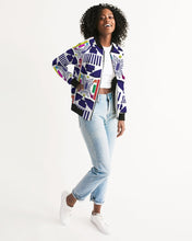 Load image into Gallery viewer, 3D Jeweled Flag Women&#39;s Bomber Jacket
