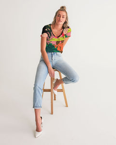 MONSTERA Women's V-Neck Tee