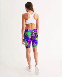 PURPLE-ATED FUNKARA Women's Mid-Rise Bike Shorts