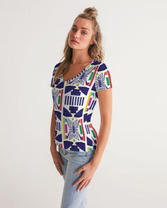 3D Jeweled Flag Women's V-Neck Tee