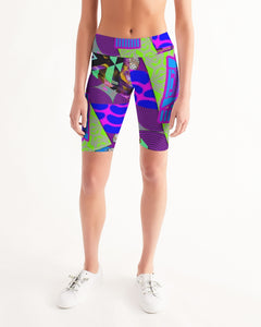 PURPLE-ATED FUNKARA Women's Mid-Rise Bike Shorts