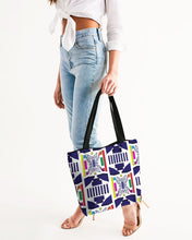 Load image into Gallery viewer, 3D Jeweled Flag Canvas Zip Tote
