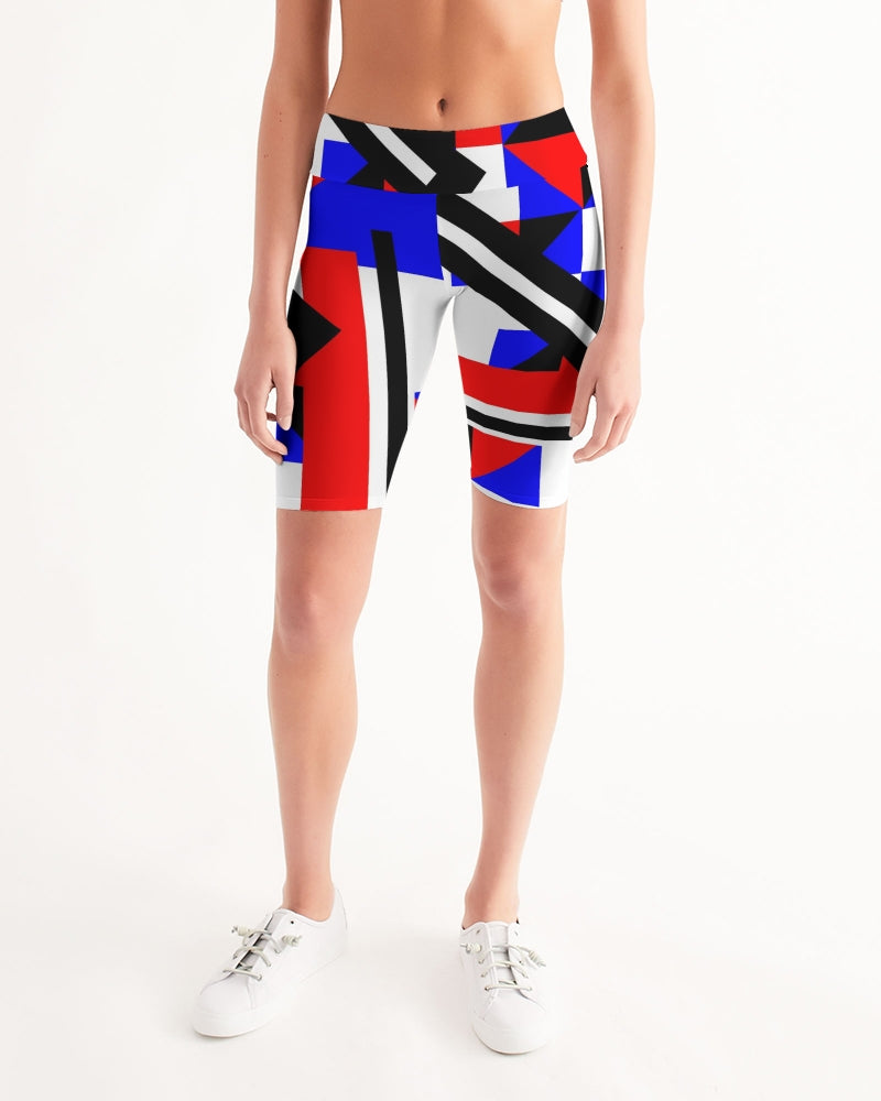 80s Diamond half Women's Mid-Rise Bike Shorts