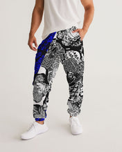 Load image into Gallery viewer, Marisa_Feather sketch details in BLUE Men&#39;s Track Pants
