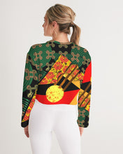 Load image into Gallery viewer, continuospeace1 heritage print Women&#39;s Cropped Sweatshirt
