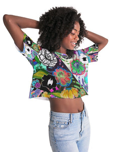 whole LOTTA flowers DOUBLE TAKE Women's Lounge Cropped Tee