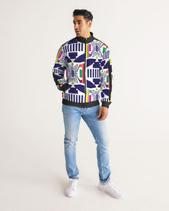 3D Jeweled Flag Men's Stripe-Sleeve Track Jacket