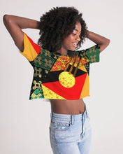 Load image into Gallery viewer, continuospeace1 heritage print Women&#39;s Lounge Cropped Tee
