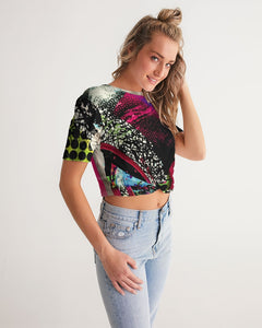 Static Electricity Women's Twist-Front Cropped Tee