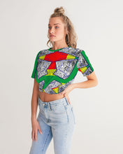 Load image into Gallery viewer, FUNKARA POLYGON CLOTH 1 Women&#39;s Twist-Front Cropped Tee
