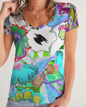 Load image into Gallery viewer, whole LOTTA flowers DOUBLE TAKE Women&#39;s V-Neck Tee
