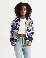 Load image into Gallery viewer, 3D Jeweled Flag Women&#39;s Bomber Jacket
