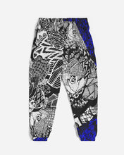 Load image into Gallery viewer, Marisa_Feather sketch details in BLUE Men&#39;s Track Pants
