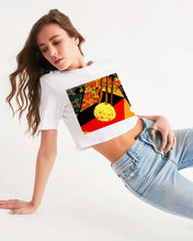 Load image into Gallery viewer, continuospeace1 heritage print Women&#39;s Cropped Tee
