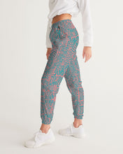 Load image into Gallery viewer, Coral &amp; Teal Tribal Lines  Women&#39;s Track Pants
