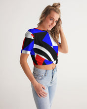 Load image into Gallery viewer, 80s Diamond half Women&#39;s Twist-Front Cropped Tee
