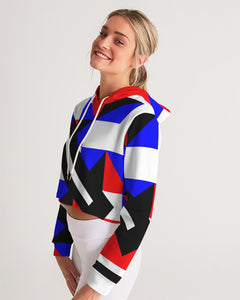 80s Diamond half Women's Cropped Hoodie