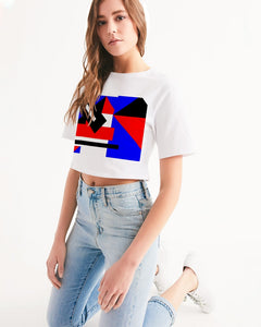 80s Diamond half Women's Cropped Tee