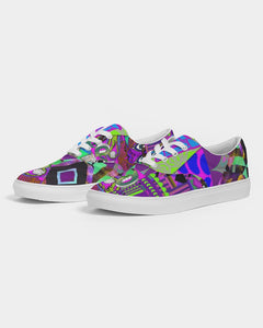 PURPLE-ATED FUNKARA Women's Lace Up Canvas Shoe