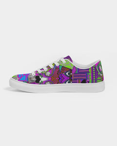 PURPLE-ATED FUNKARA Men's Faux-Leather Sneaker