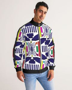 3D Jeweled Flag Men's Stripe-Sleeve Track Jacket