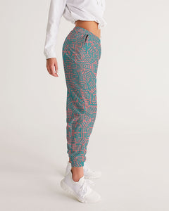 Coral & Teal Tribal Lines  Women's Track Pants