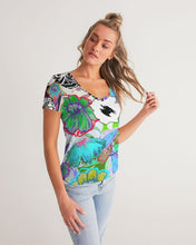 Load image into Gallery viewer, whole LOTTA flowers DOUBLE TAKE Women&#39;s V-Neck Tee
