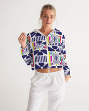 Load image into Gallery viewer, 3D Jeweled Flag Women&#39;s Cropped Windbreaker
