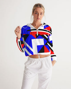 80s Diamond half Women's Cropped Windbreaker