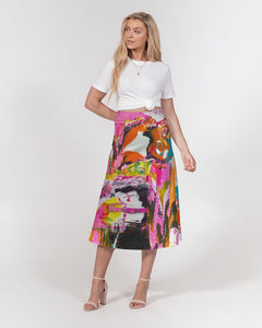 POUR PARTY Women's A-Line Midi Skirt