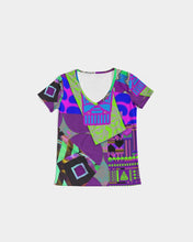 Load image into Gallery viewer, PURPLE-ATED FUNKARA Women&#39;s V-Neck Tee
