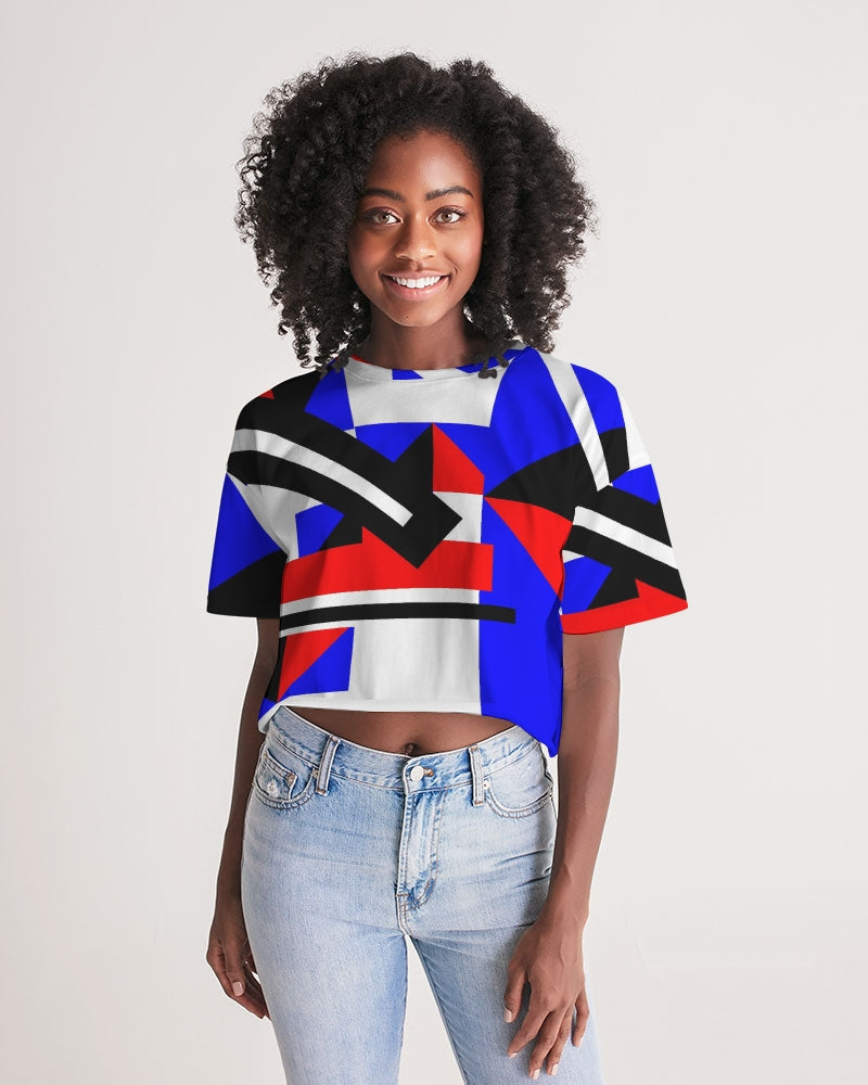 80s Diamond half Women's Lounge Cropped Tee