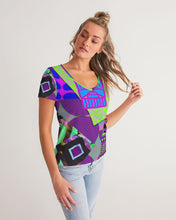 Load image into Gallery viewer, PURPLE-ATED FUNKARA Women&#39;s V-Neck Tee
