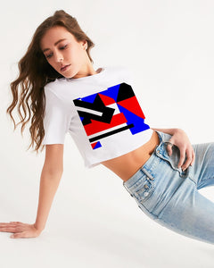 80s Diamond half Women's Cropped Tee