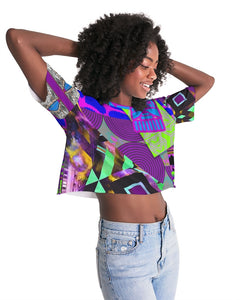 PURPLE-ATED FUNKARA Women's Lounge Cropped Tee