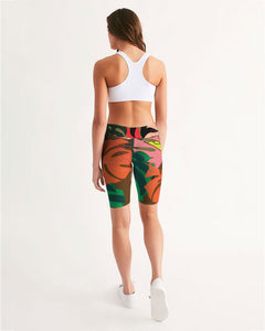 MONSTERA Women's Mid-Rise Bike Shorts