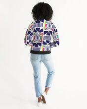 Load image into Gallery viewer, 3D Jeweled Flag Women&#39;s Bomber Jacket
