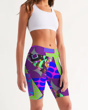 Load image into Gallery viewer, PURPLE-ATED FUNKARA Women&#39;s Mid-Rise Bike Shorts
